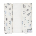 Pielucha MUSLIN DESIGN 3pak 70x80 Biała W Autka