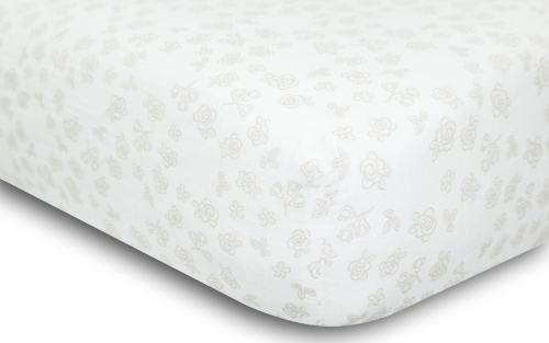 Prześcieradło MUSLIN DESIGN Z Gumą 60x120x10 Białe W Róże