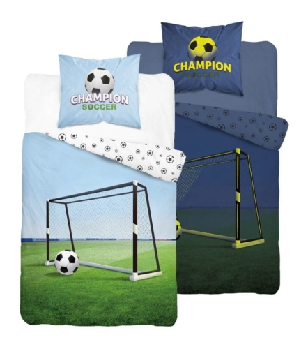 Pościel Świecąca w ciemności 160x200 Boisko Bramka Futbol