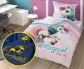 Pościel Świecąca w ciemności 140x200 Jednorożec Unicorn Tęczowy