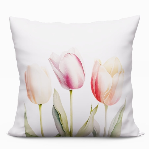 Poduszka 40x40 Dekoracyjna Wiosenne Kwiaty Tulipany