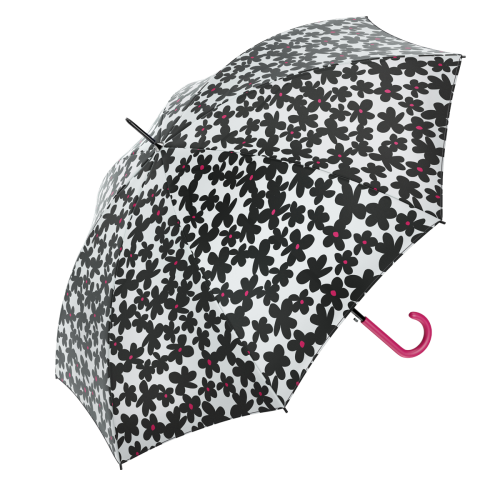 Parasol Benetton Długi Automatycznie otwierany Flower Rose Kwiaty Fuksja Long