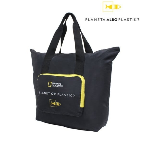 Torba składana typu shopper National Geographic FOLDABLES 14402 Czarna