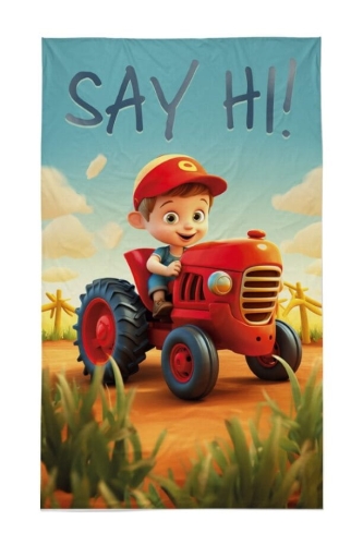 Ręcznik 30x50 do przedszkola Traktorek Farma 100% Bawełna 