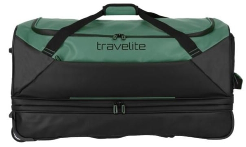 Torba Podróżna na kółkach Travelite BASICS 70cm Czarno Zielona poszerzana 