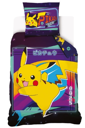 Pościel Bawełniana 140x200 Pokemon Pikachu Młodzieżowa   