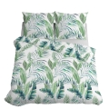 Pościel 220x200 Satynowa Mikrofibra Liście Kwiaty Zielona 