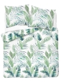 Pościel 220x200 Satynowa Mikrofibra Liście Kwiaty Zielona 