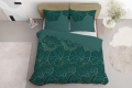 Pościel 220x200 Satynowa Mikrofibra Kwiaty Zielona