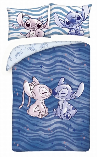 Pościel  bawełniana 140x200 Lilo i Stich Młodzieżowa niebieska