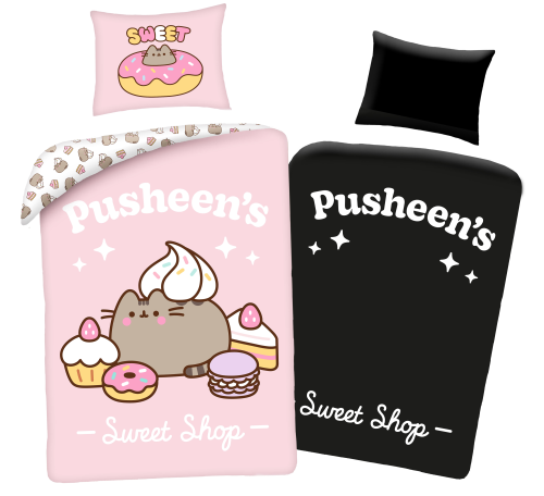 Pościel Świecąca w ciemności 140x200 Pusheen Kotek Sweet Różowy