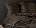Pościel Pure z Makosatyny bawełnianej 160x200 Brązowa Espresso Premium  