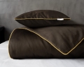 Pościel Pure z Makosatyny bawełnianej 160x200 Brązowa Espresso Premium  