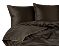 Pościel Pure z Makosatyny bawełnianej 160x200 Brązowa Espresso Premium  