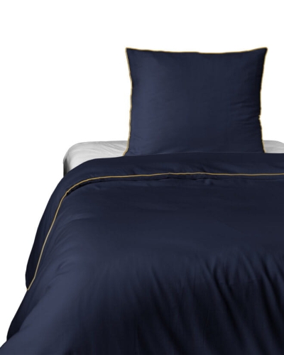 Pościel Pure z Makosatyny bawełnianej 140x200 Granatowa Premium  