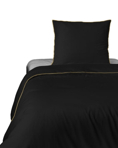 Pościel Pure z Makosatyny bawełnianej 140x200 Czarna Premium 