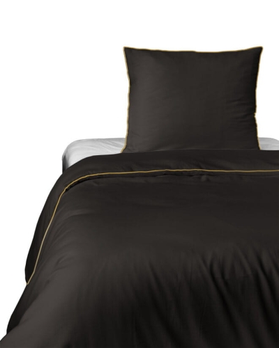 Pościel Pure z Makosatyny bawełnianej 140x200 Brązowa Espresso Premium  