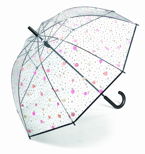 Parasol Happy Rain Długi Long Kolorowe serca