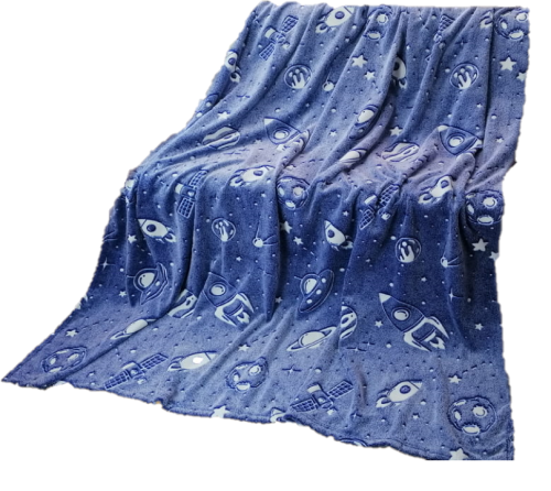 Koc Świecący w ciemności 150x200  Galaktyka Kosmos Fluo