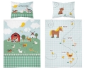 Komplet do łóżeczka 90x120 Kołdra + Pościel Traktorek Farma 