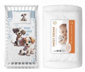 Komplet do łóżeczka 100x135 Kołdra + Pościel Pieski