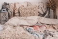 Pościel Lniana LINEN Druk 160x200 Lilie 02