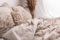 Pościel Lniana LINEN Druk 160x200 Liście Monstera 01