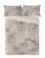 Pościel Lniana LINEN Druk 160x200 Liście Monstera 01