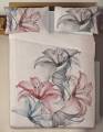 Pościel Lniana LINEN Druk 220x200 Lilie 02