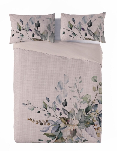 Pościel Lniana LINEN Druk 160x200 Wiązanka 03