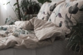 Pościel Lniana LINEN Druk 160x200 Wiązanka 03