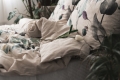 Pościel Lniana LINEN Druk 160x200 Wiązanka 03