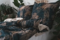 Pościel Lniana LINEN Druk 220x200 Wodne Liście 05