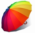 Parasol Happy Rain Długi Golf Tęczowy Rainbow Multikolor