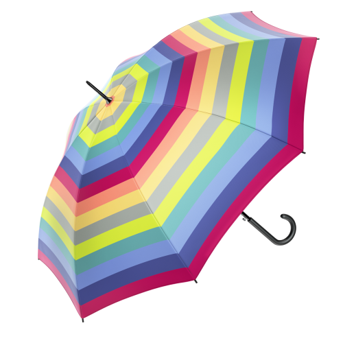 Parasol Benetton Long Długi Tęczowy Rainbow Multikolor Paski 