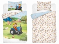 Pościel do łóżeczka bambusowa 90x120 Farma Traktor Niebieski