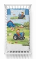 Komplet do łóżeczka 100x135 Kołdra + Pościel Bambusowa Traktorek Niebieski Farma