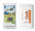 Komplet do łóżeczka 90x120 Kołdra + Pościel Bambusowa Traktorek Niebieski Farma