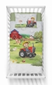 Komplet do łóżeczka 90x120 Kołdra + Pościel Bambusowa Traktorek Czerwony Farma 