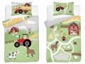 Komplet do łóżeczka 90x120 Kołdra + Pościel Bambusowa Traktorek Czerwony Farma 