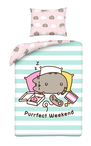 Pościel bawełniana 160x200 Pusheen Kotek dla dzieci 