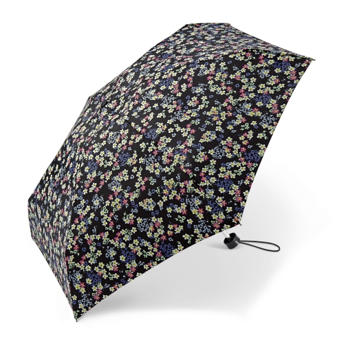 Parasol Happy Rain Ultra Mini Kwiatki na czarnym