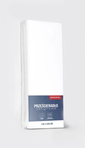 Prześcieradło Satynowe z gumką 140x200 Mikrowłókno białe