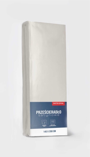 Prześcieradło Satynowe z gumką 220x200 Mikrowłókno beżowe   