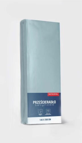 Prześcieradło Satynowe z gumką 160x200 Mikrowłókno miętowy  