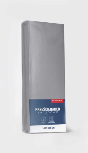 Prześcieradło Satynowe z gumką 160x200 Mikrowłókno szare