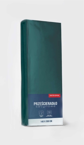 Prześcieradło Satynowe z gumką 160x200 Mikrowłókno zielone 