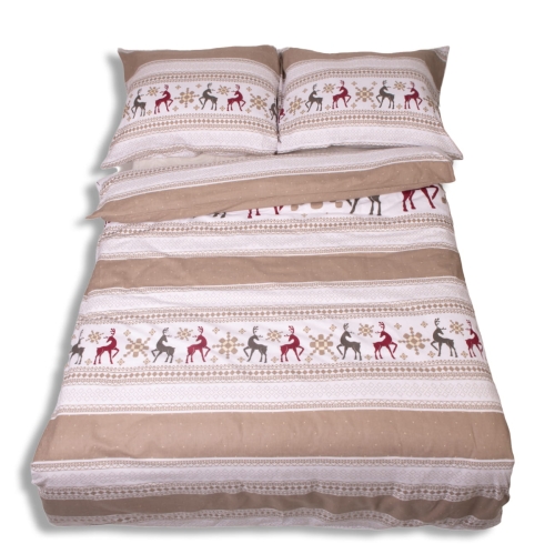 Pościel Flanelowa Świąteczna 220x200 F88 Renifery 