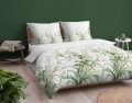 Pościel Bawełniana 220x200cm Liście Kwiaty Zielona  