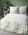 Pościel Bawełniana 220x200cm Liście Kwiaty Zielona  
